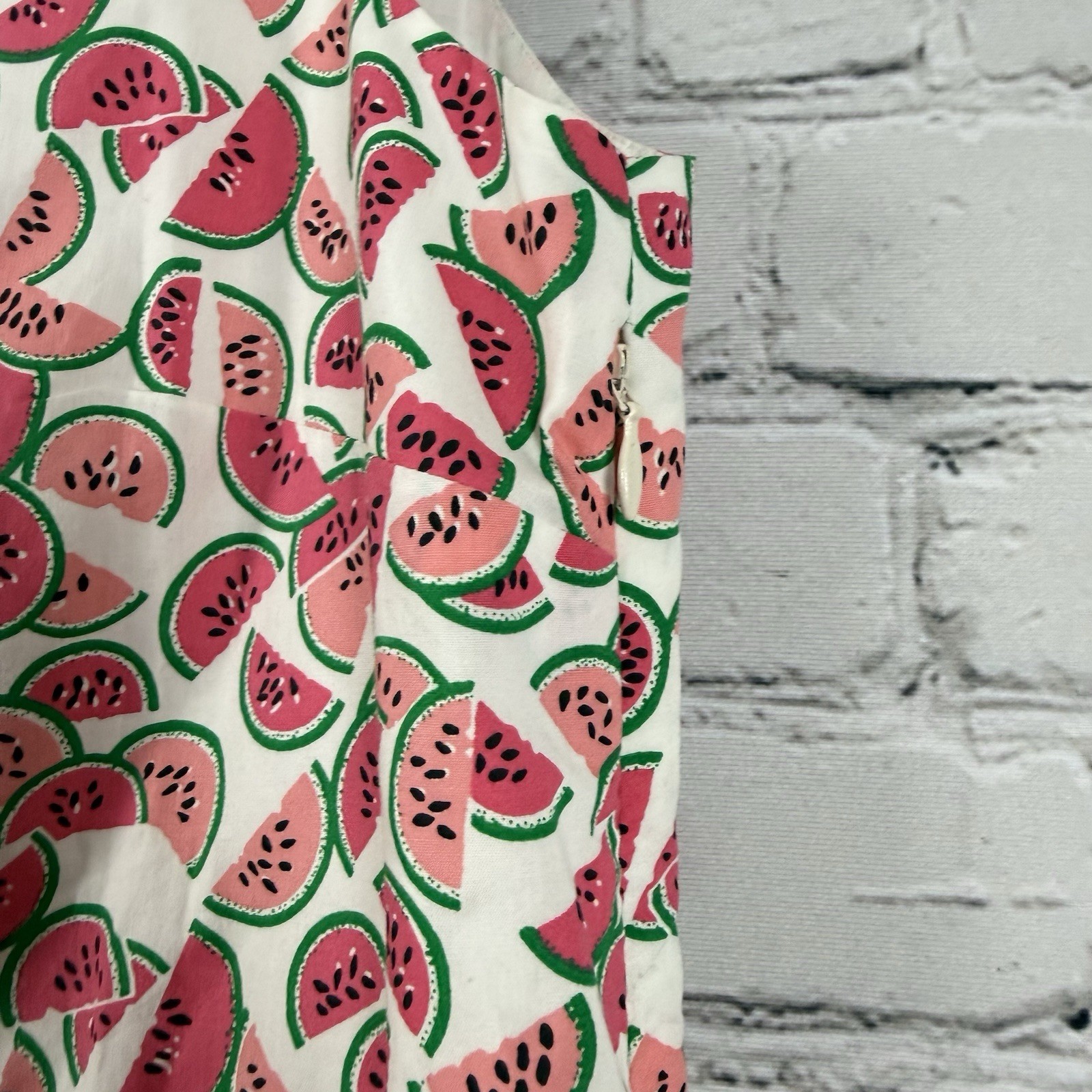 J.Crew Cotton Poplin Watermelon Print Tiered Mini Dress Sleeveless Women Size 4