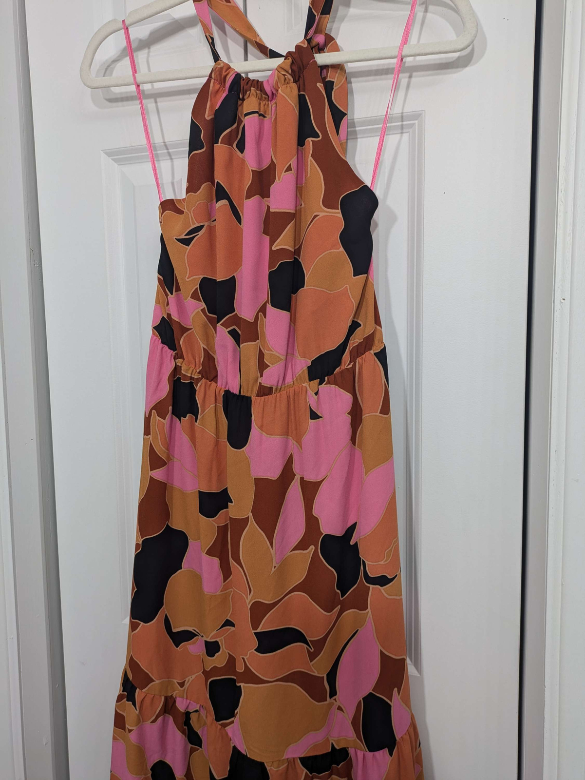 Sanctuary NWT Women’s Size XS Halter Maxi Dress Multicolor Pink