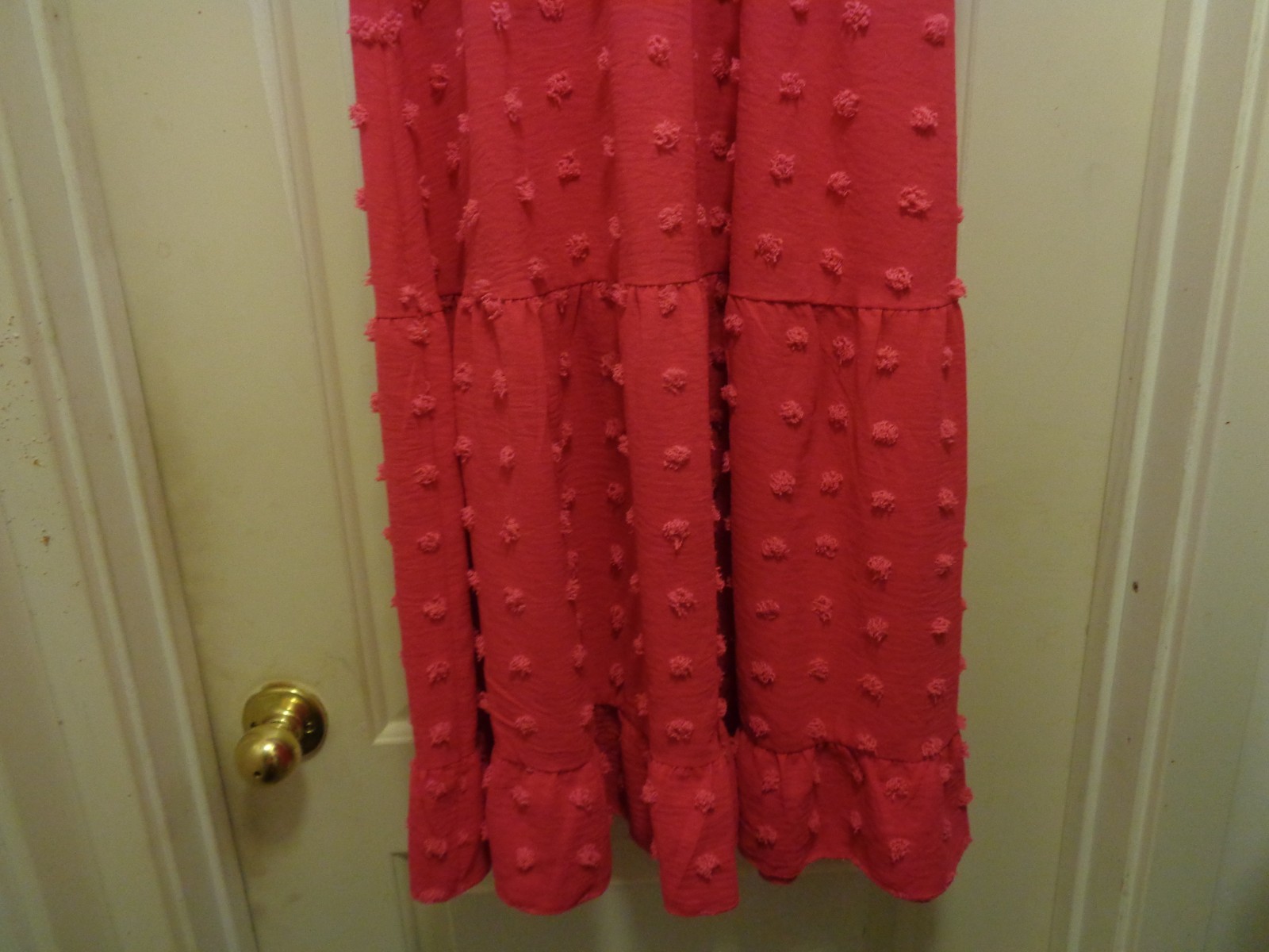 Hot Pink Textures Nubby Romantic Ruffles Midi Dress By Fashion S