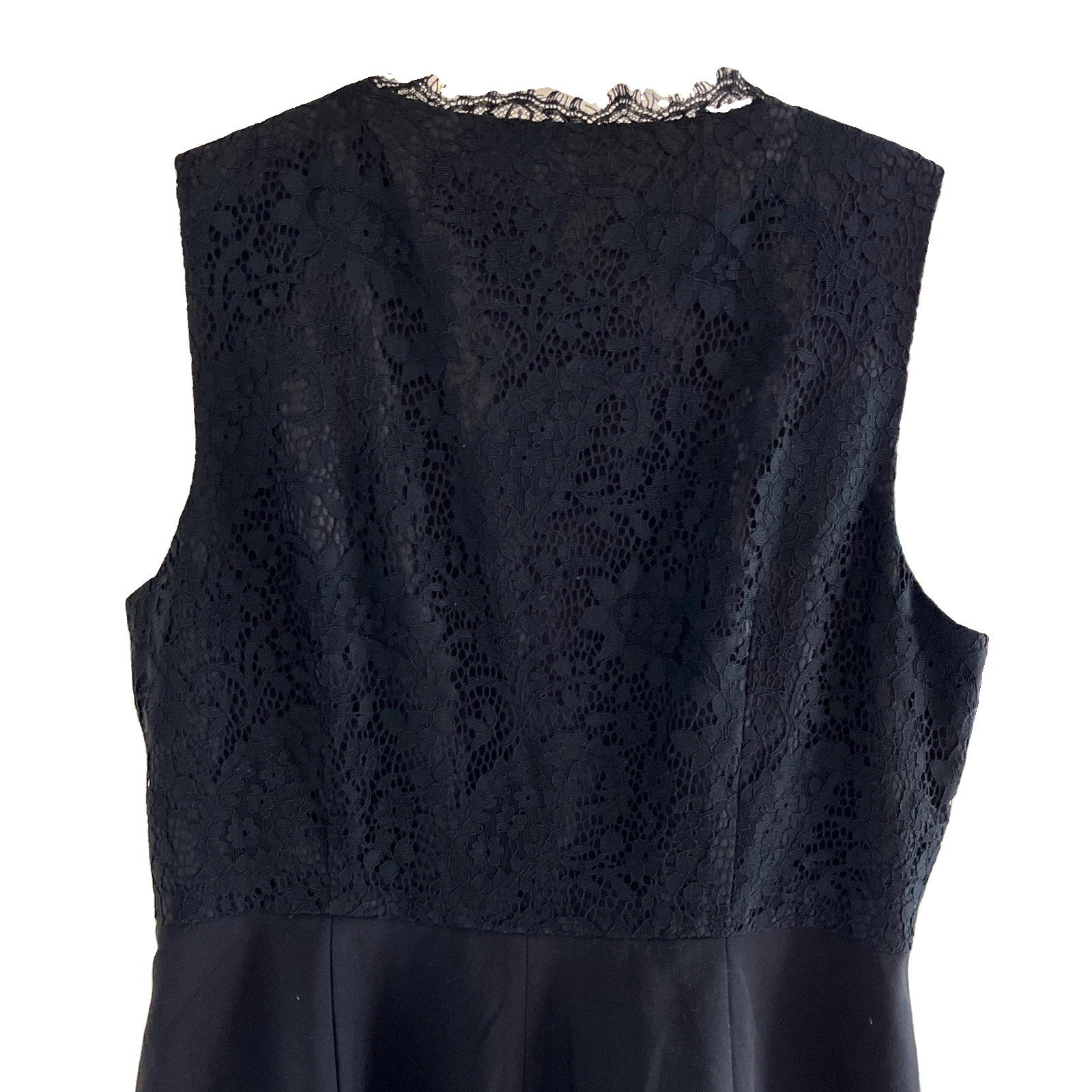 City Chic Button Up Double-Breasted Lace Blazer Dress Sz M 18 Black Sleeveless