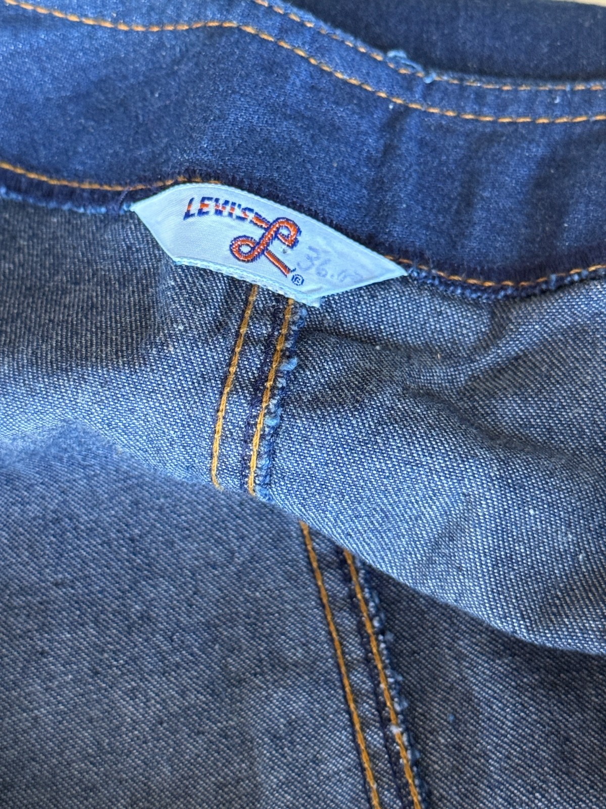 Vintage 70s Levis Denim Sundress Fitted Button Front Dress Brass Buckle In Back