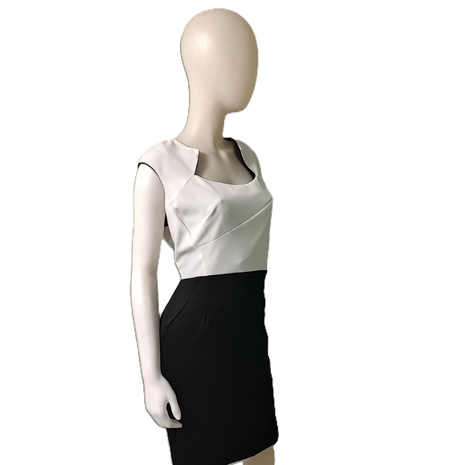 CALVIN KLEIN Womens Black Sleeveless Sweetheart Neckline Pleated Sheath Dress 14