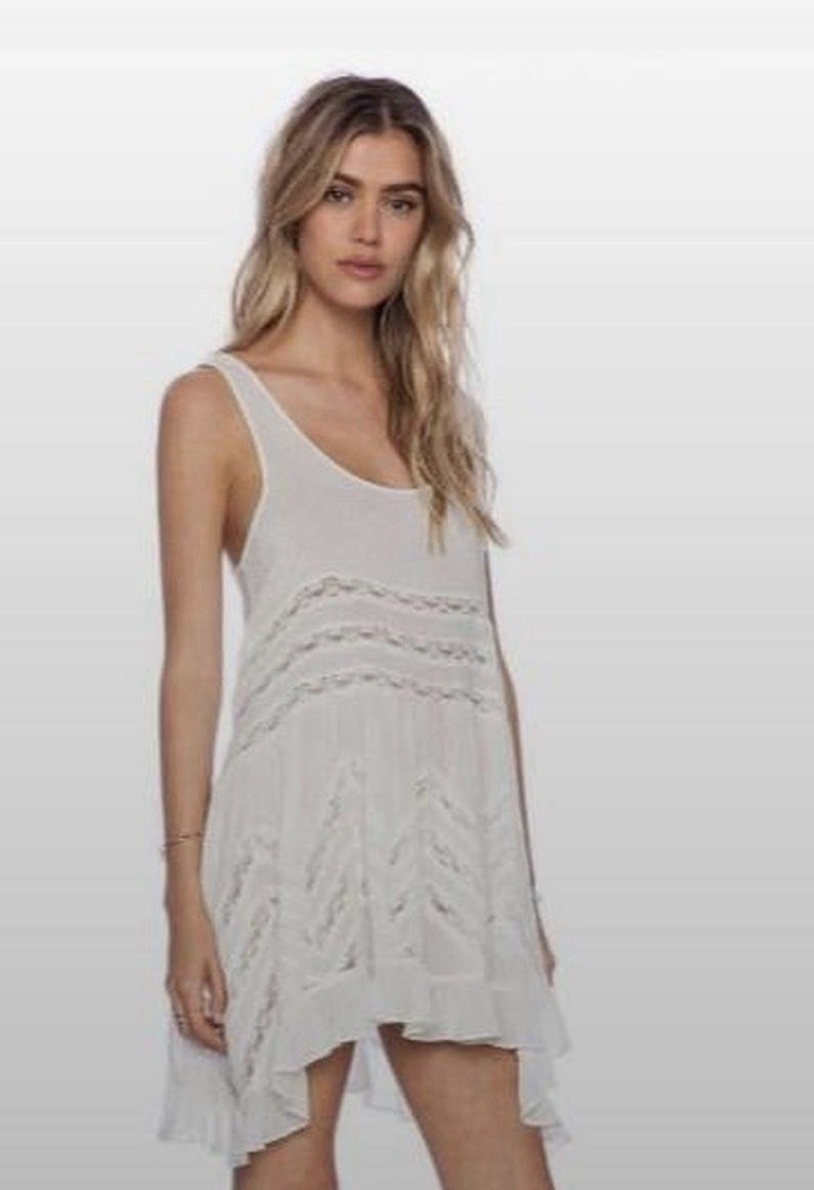 Intimately Free People XS Voile & Lace Polka Dot Sleeveless Slip Trapeze Dress