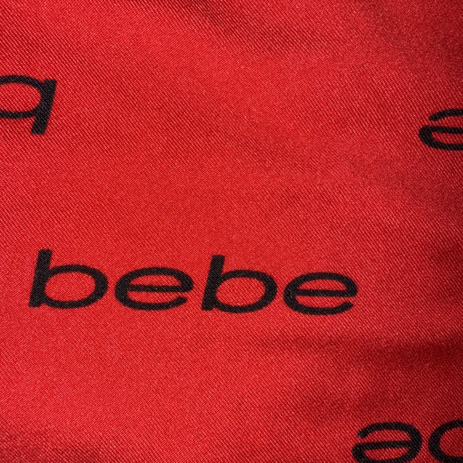 BEBE Red Logo Dress Mesh Size Large NWOT
