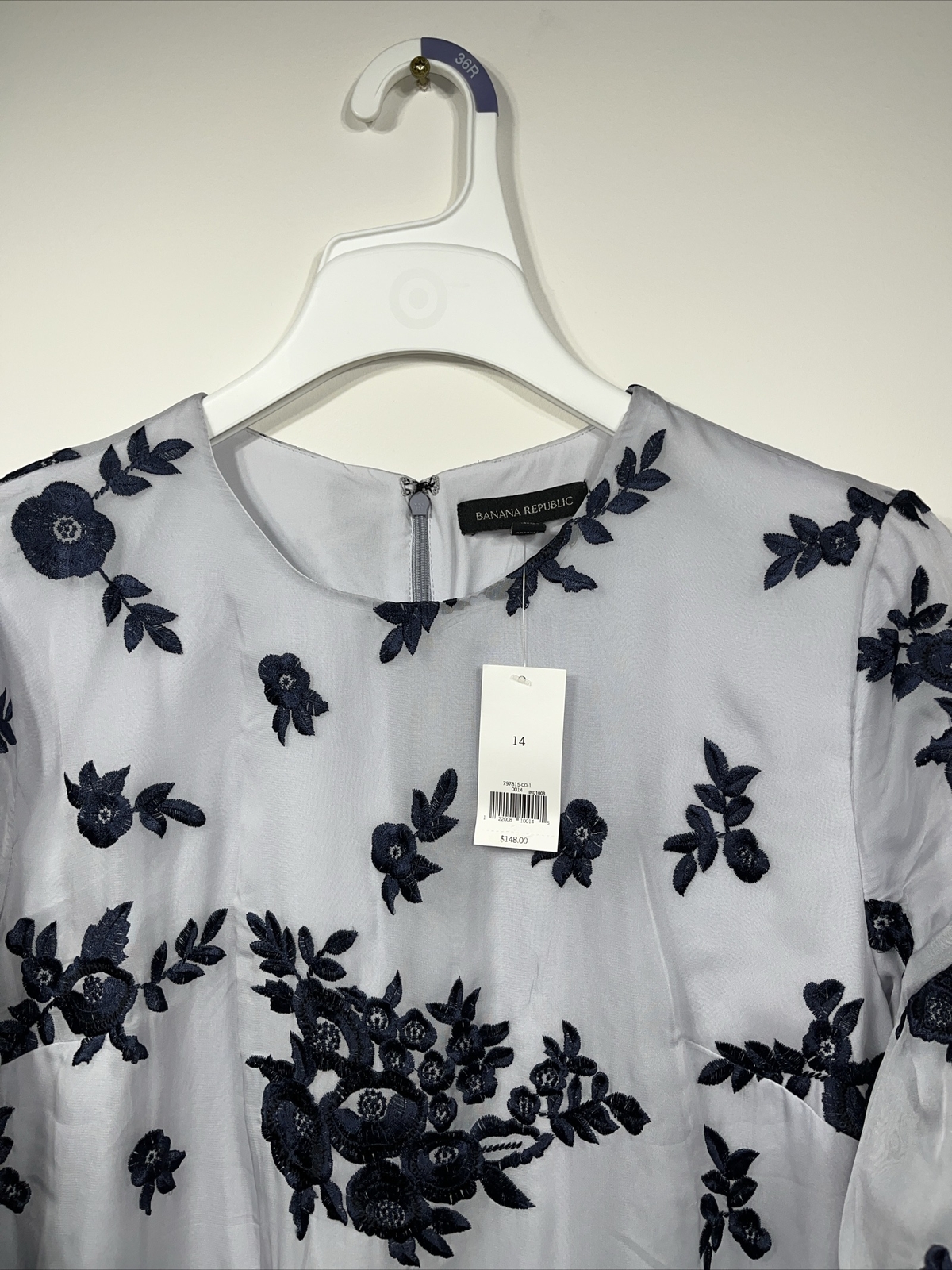 Banana Republic Embroidered Ruffle Sleeve Shift Dress Sz 14 Elegant Versatile