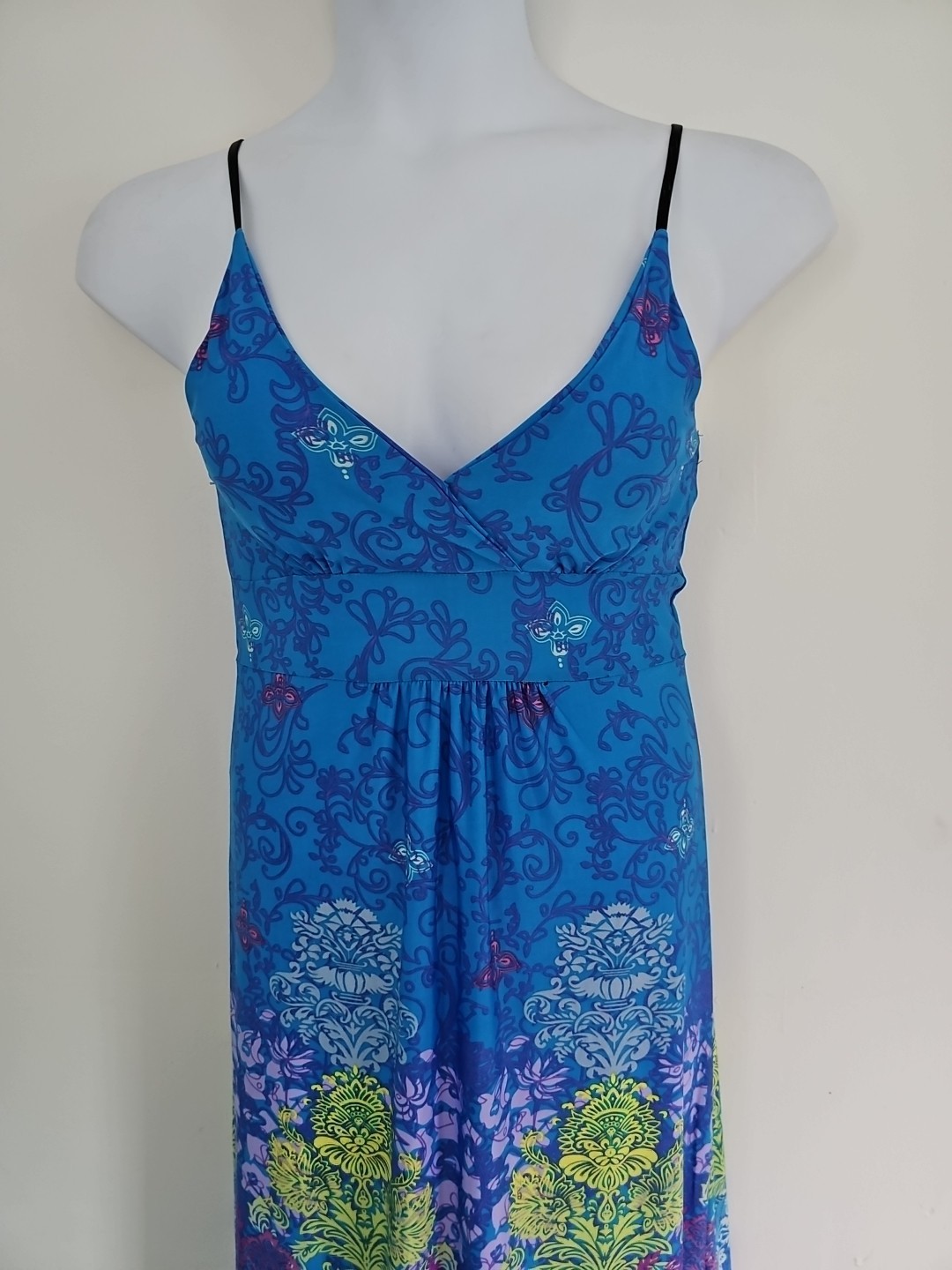 Lagaci Sundress Slip Dress Large Multicolor Floral Adjustable Spaghetti Straps