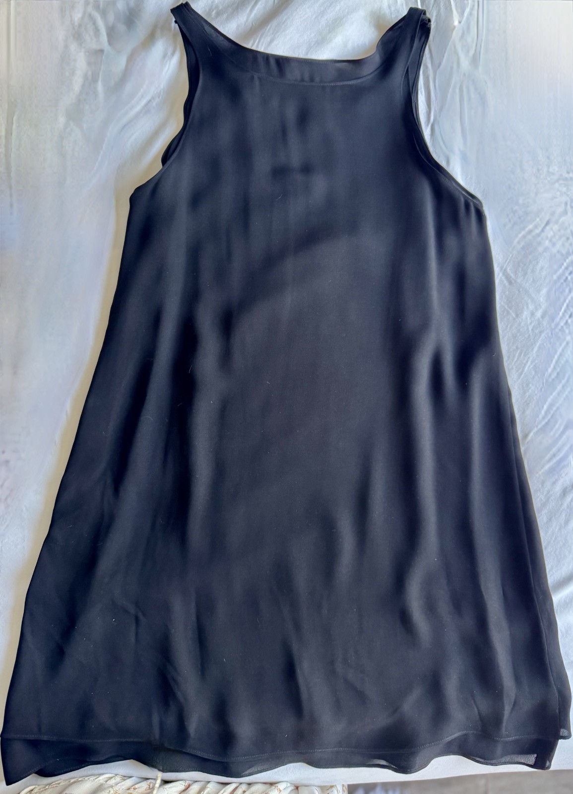 A|X Armani Exchange Vintage 90’s Black Silk Tank Swing Dress Size M