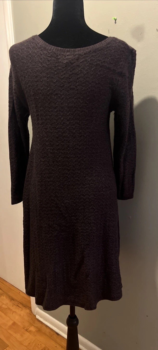 American Eagle Knit A-line Swing Dress Space Dye Heathered Goblincore Lagenlook