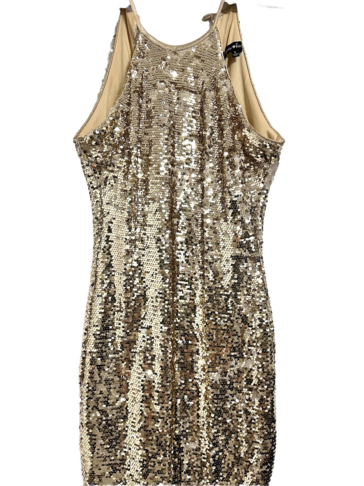 Women’s Size S/M Gold Mini Dress Dazzling Sequin Heart