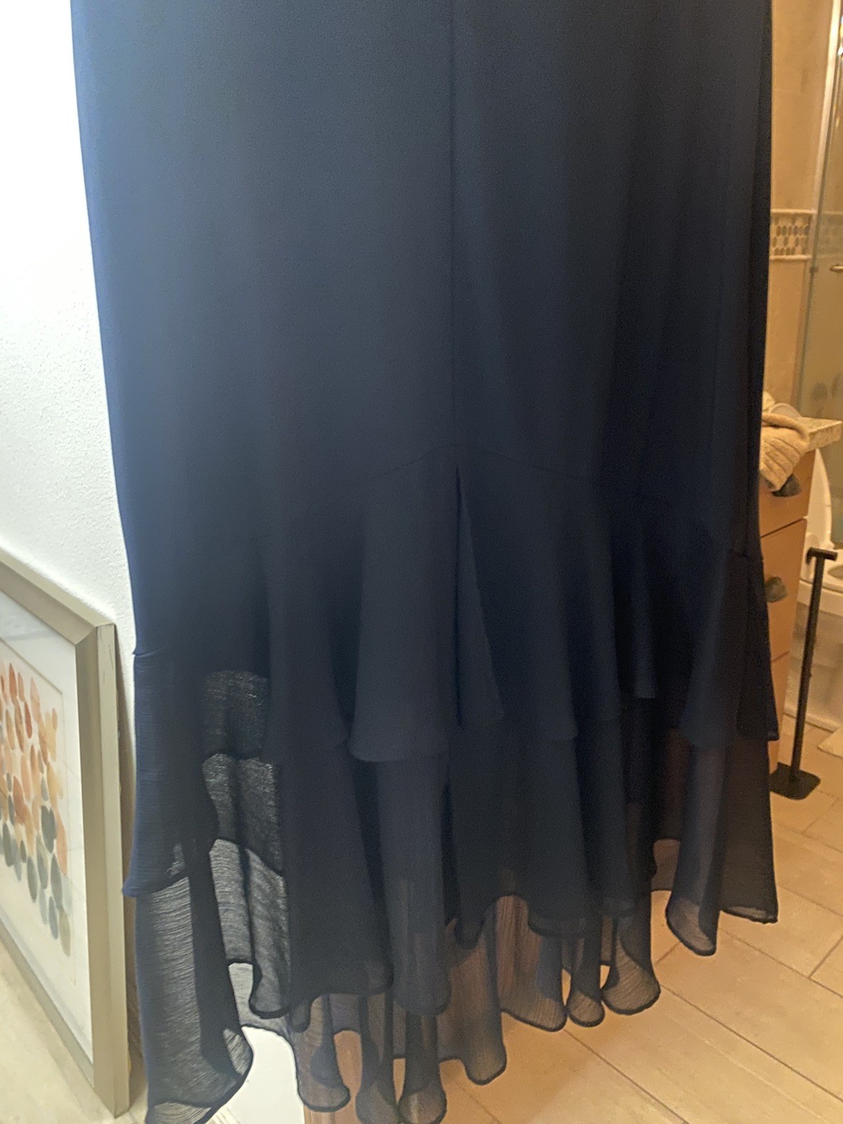 Tommy Hilfiger Women Black Maxi Wrap Dress V-Neck Short Sleeve Size 12