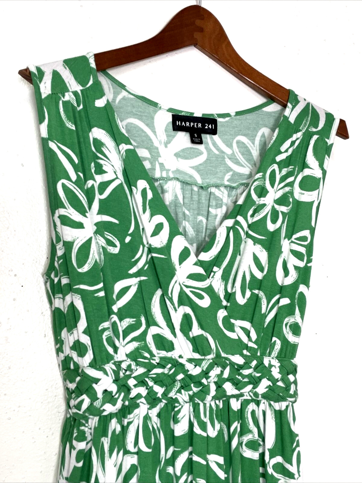 Harper 241 Green & White Maxi Sundress Size M (tagged S, check measurements!)