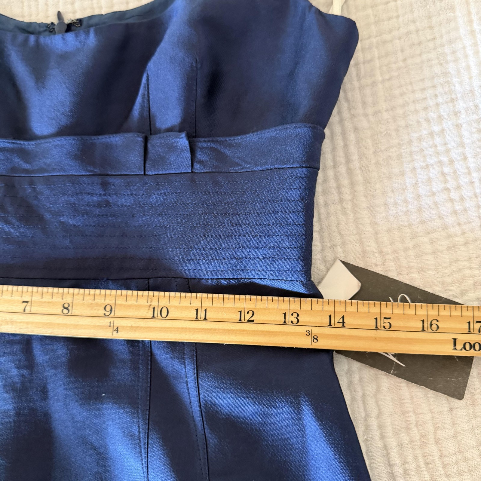 Vintage Kay Unger New York Navy Wool Silk Blend Column Gown Dress 4 NWT Luxury