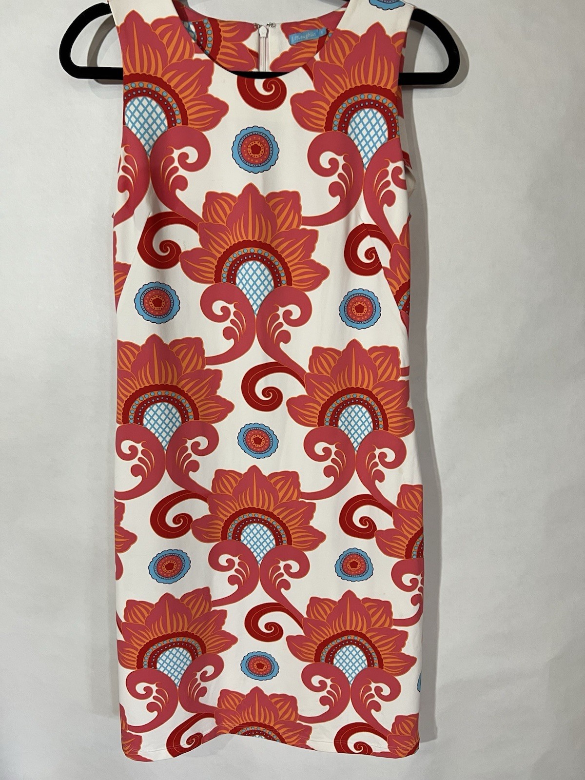 J. McLaughlin Dress Shift Sheath Catalina Cloth Sleeveless Sz Small