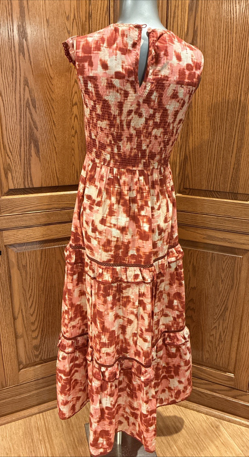 Banjanan S Small Iris Dress Print Cotton Midi