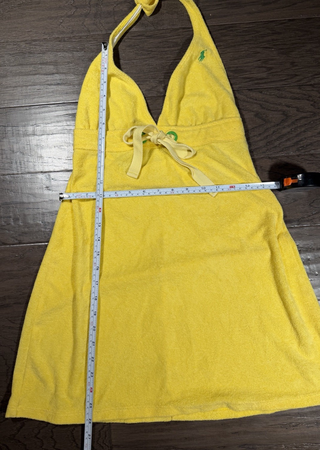 Vintage Ralph Lauren rare yellow terry cloth mini dress Size S