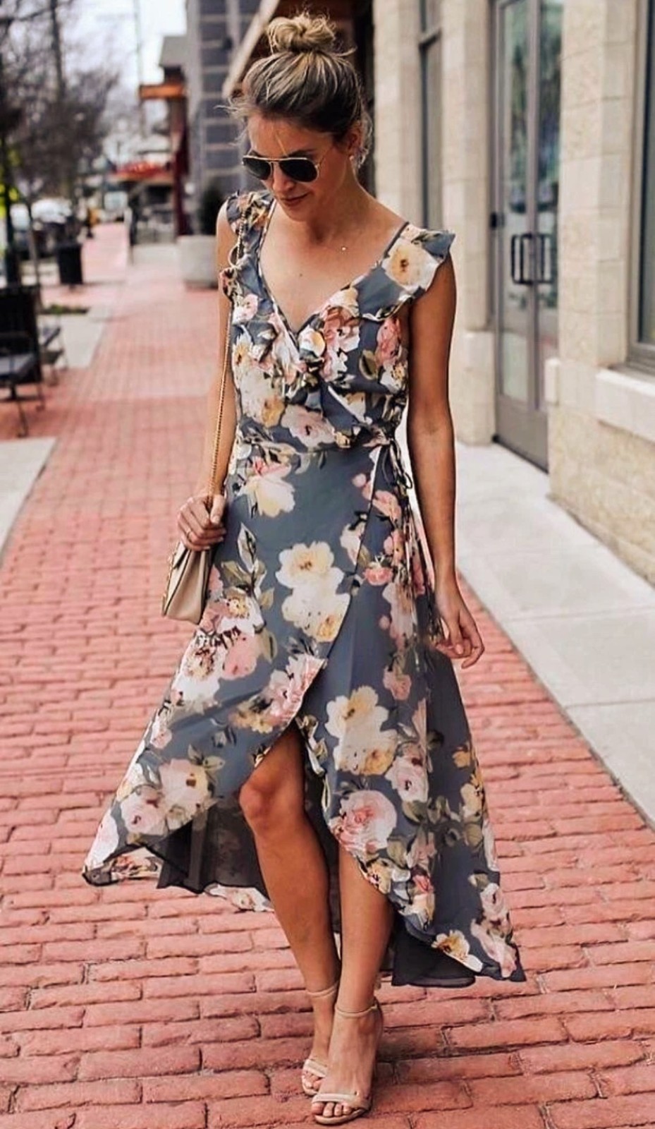 Privacy Please Fillmore Wrap Maxi Dress Grey/Multi Size S New With Tags