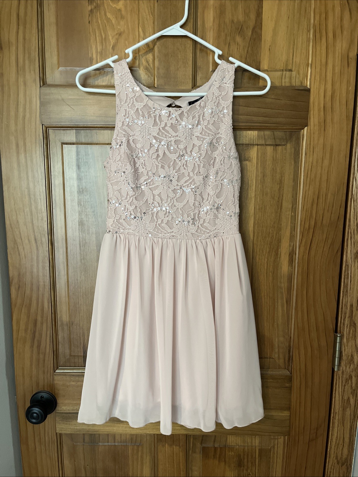 Homecoming Dress Blush Pink Sequins Size 5
