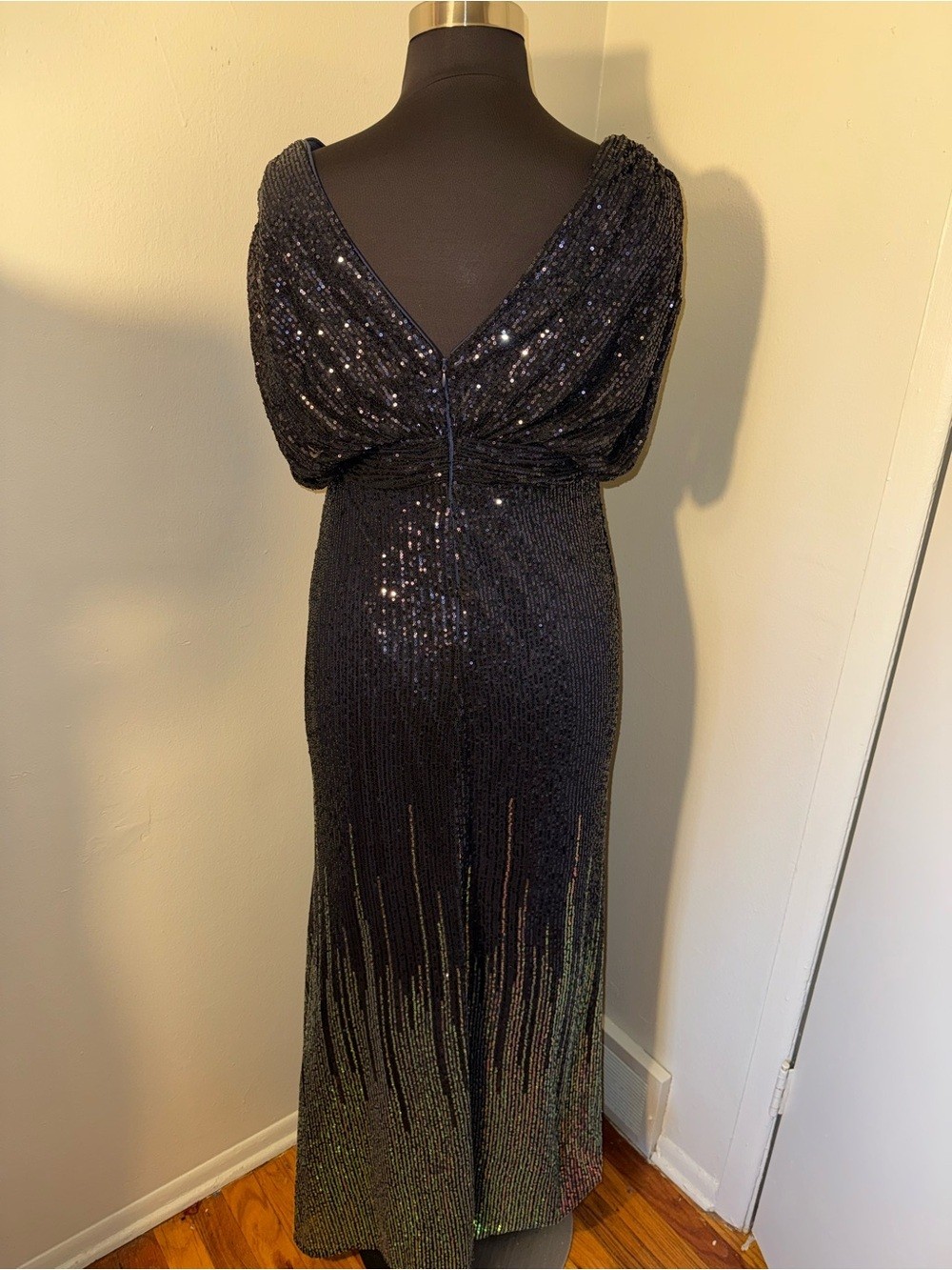 UNITHORSE Navy Iridescent Sequin Formal Gown Plus Size 1XL