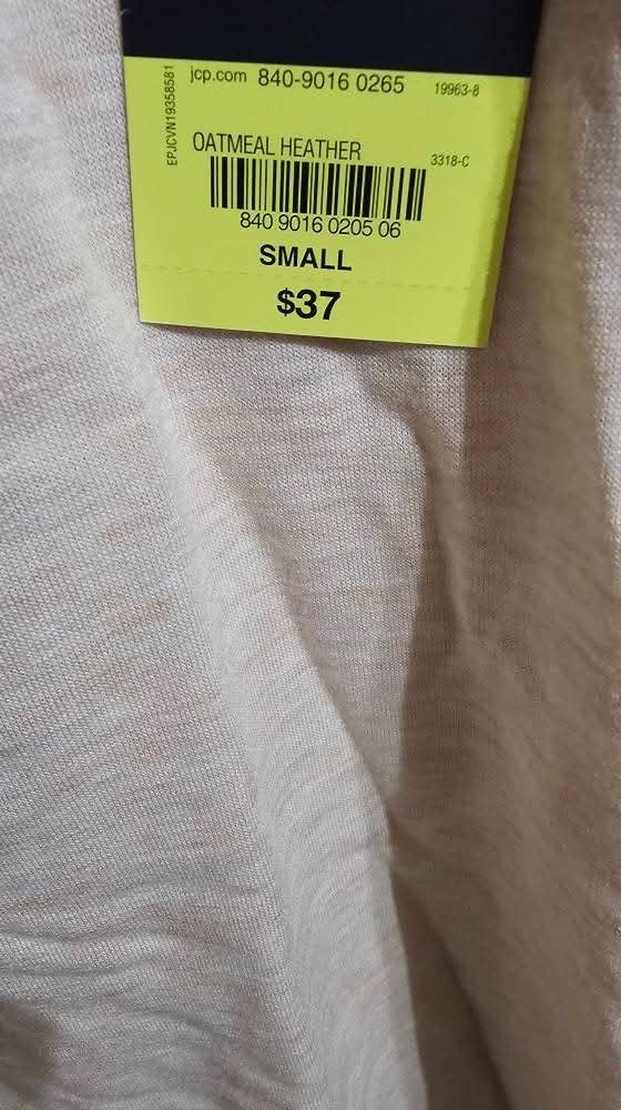NWT Heathered Oatmeal Xersion Stretchy T-Shirt Dress or Tunic Top, size Small
