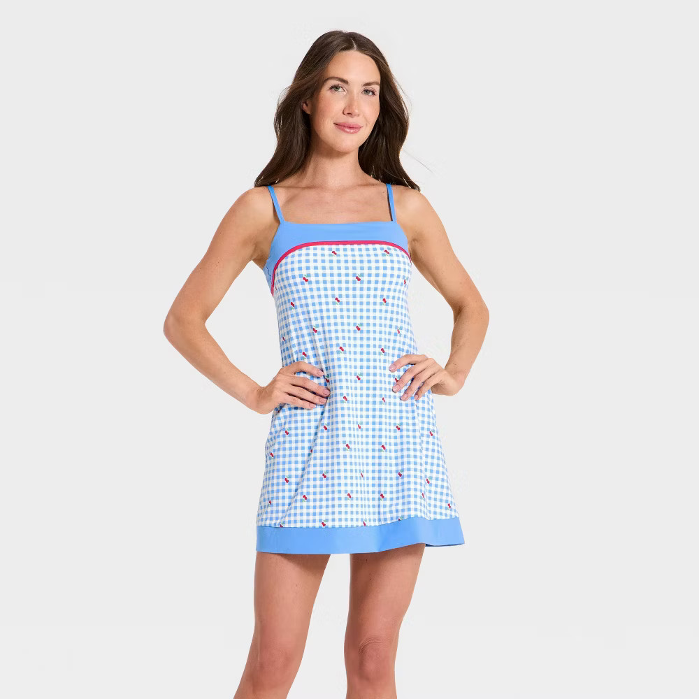 Women Everyday Soft Active Court Dress – All In Motion Blue Gingham