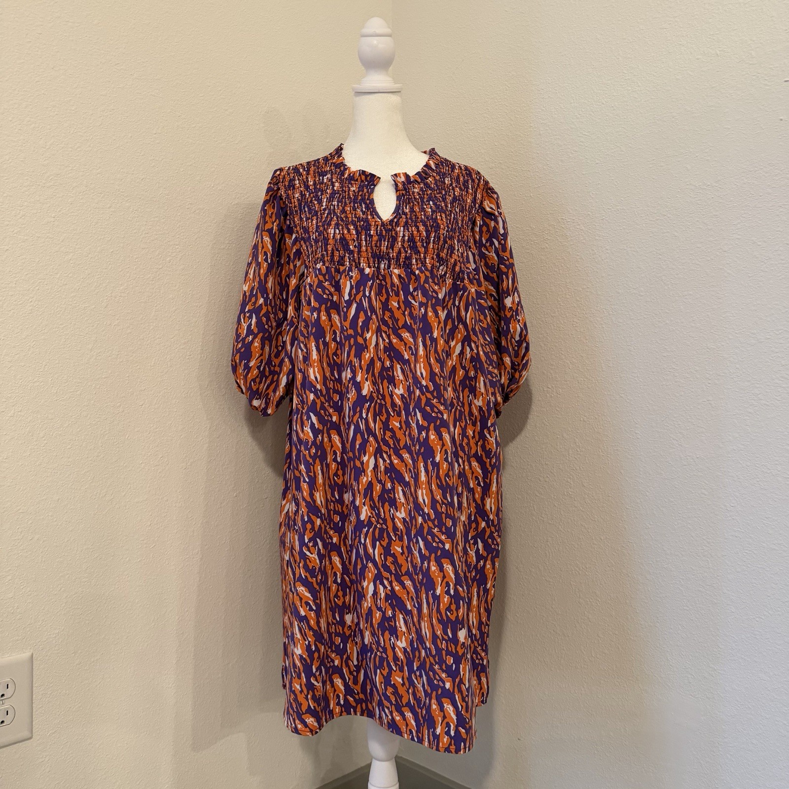 Purple, Orange, & White Michelle Mcdowell Clemson University Dress Size XL