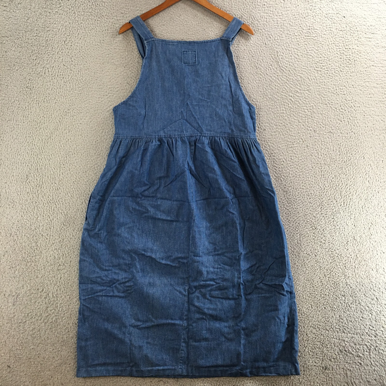Sun Belt Denim Dress Womens Medium Sleeveless Embroidered Casual Cotton Blue