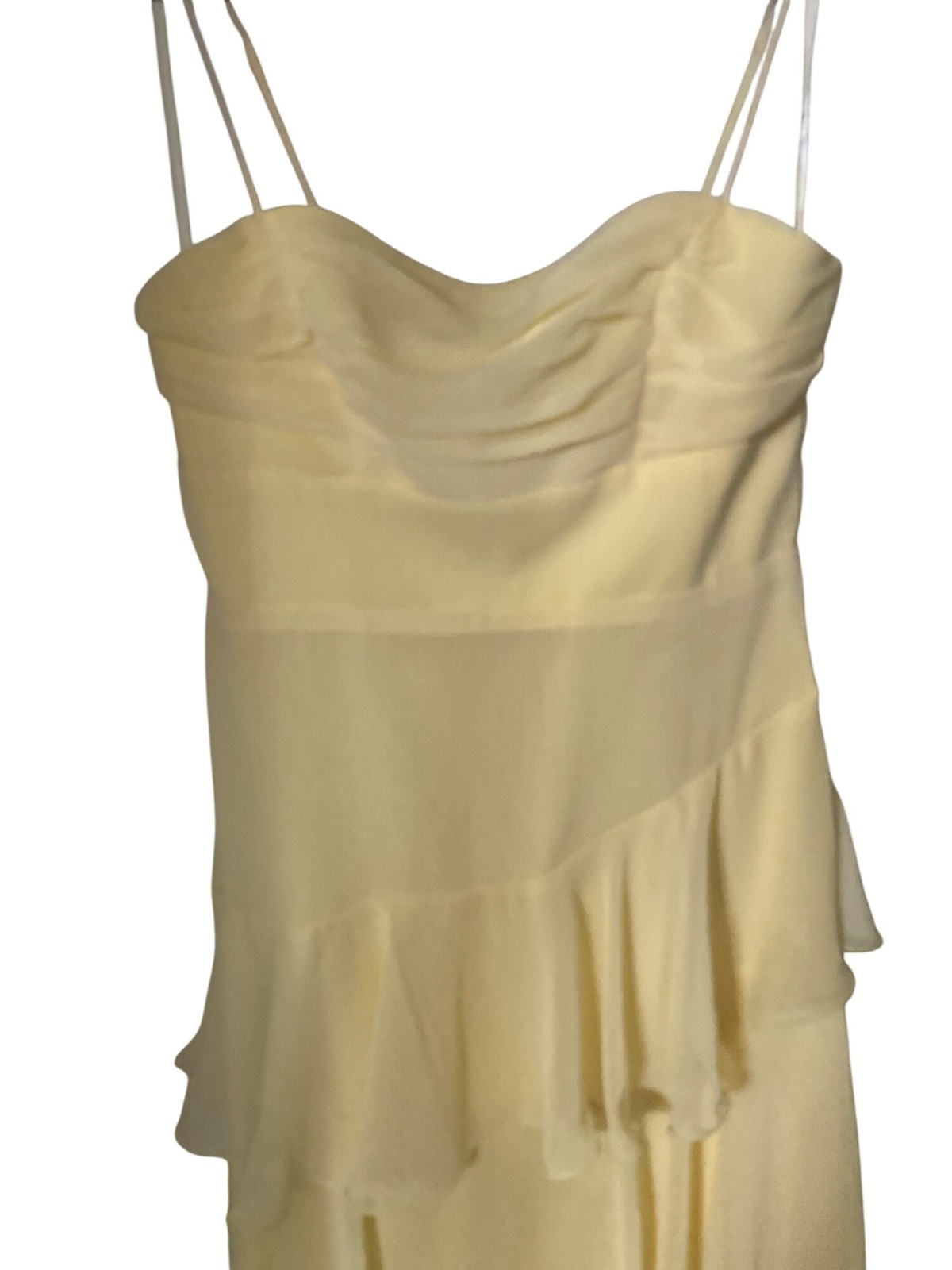 Saints and Secrets Yellow Midi Layered Multi Tiered Dress Medium NWT