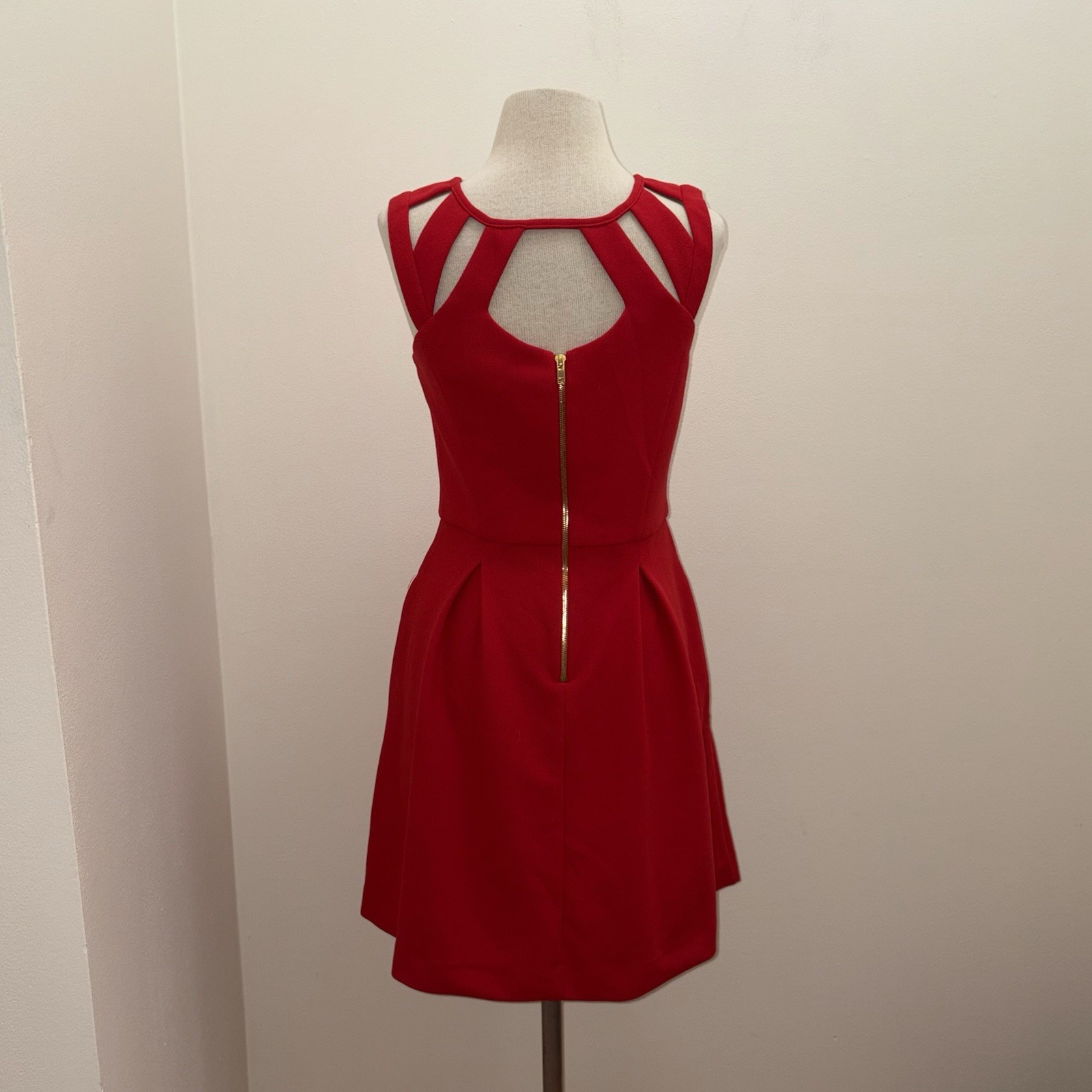Betsey Johnson Red Cut Out Fit & Flare Dress Size 10 Medium Coquette Y2K Party