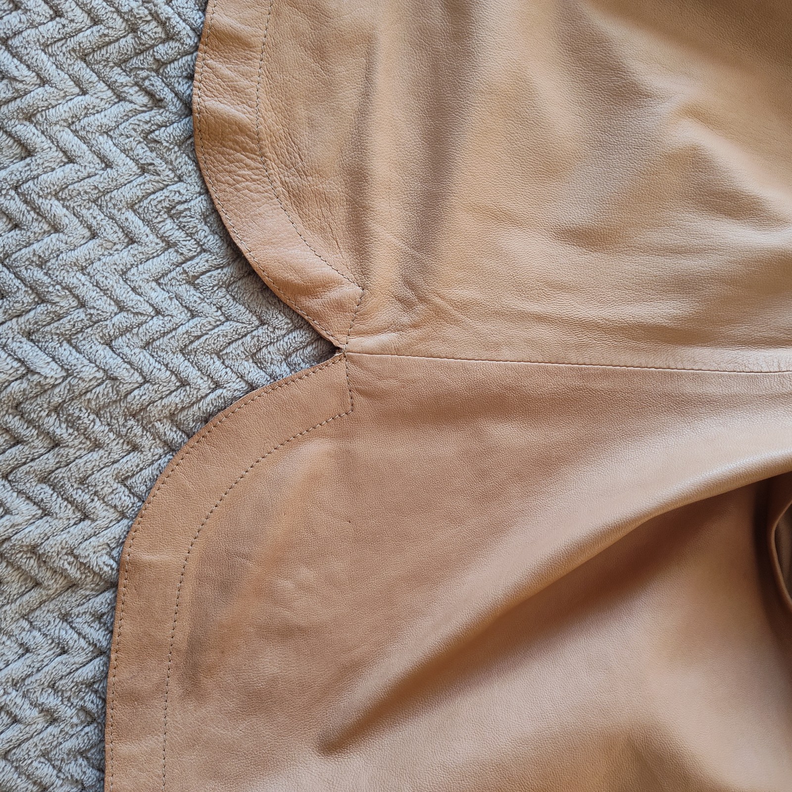 Vince Camel Leather Mini Shift Dress 8