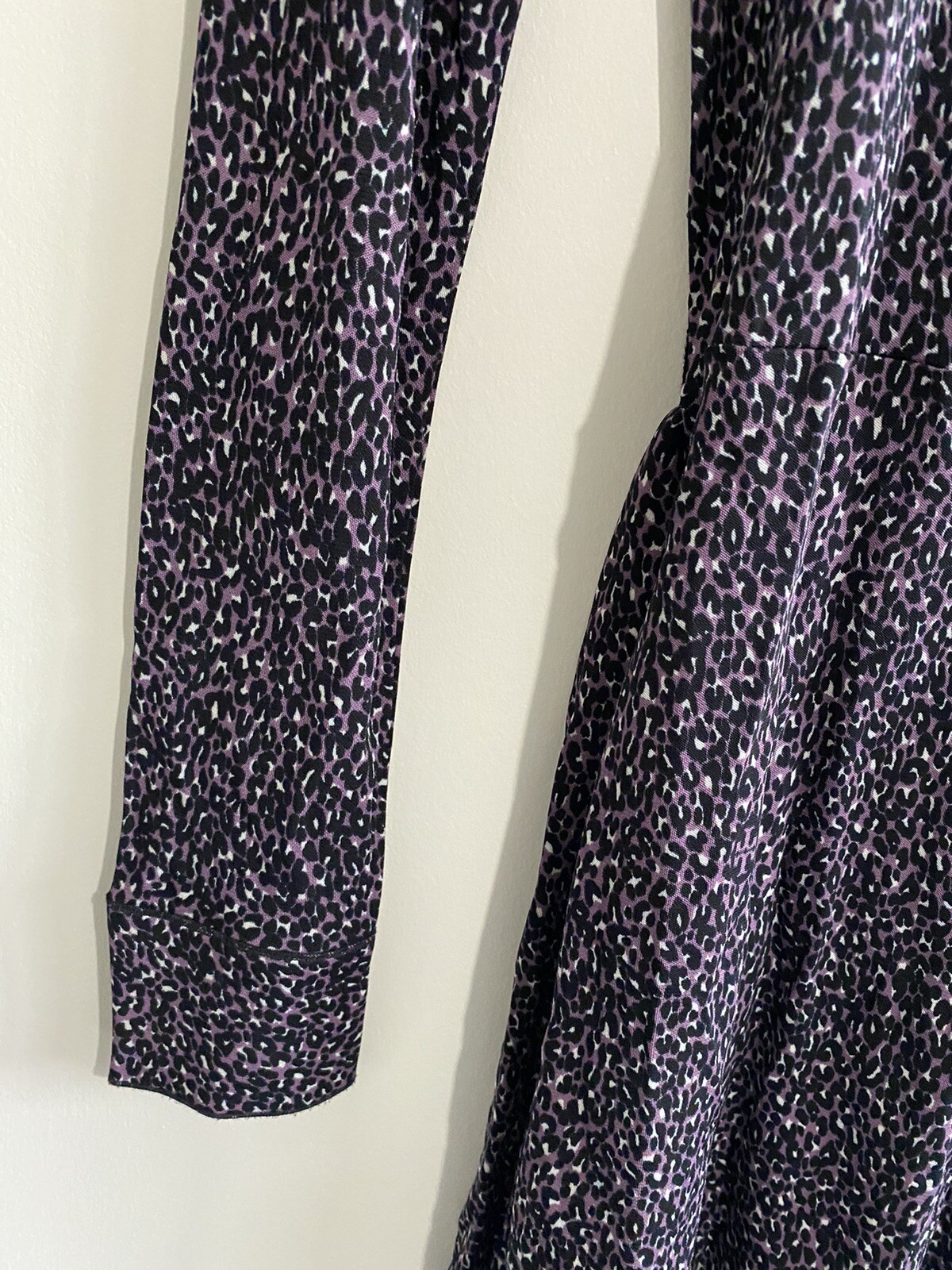 Tory Burch Printed Jersey Dress Multi Color Printed Button Logo Cuffs Xs NWOT