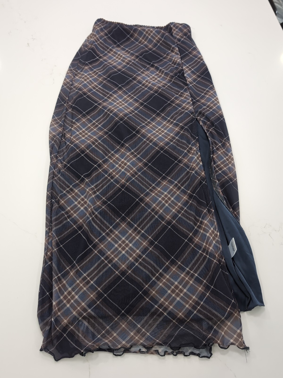 Originality Orange With Blue Plaid Dress Size Small Made In USA