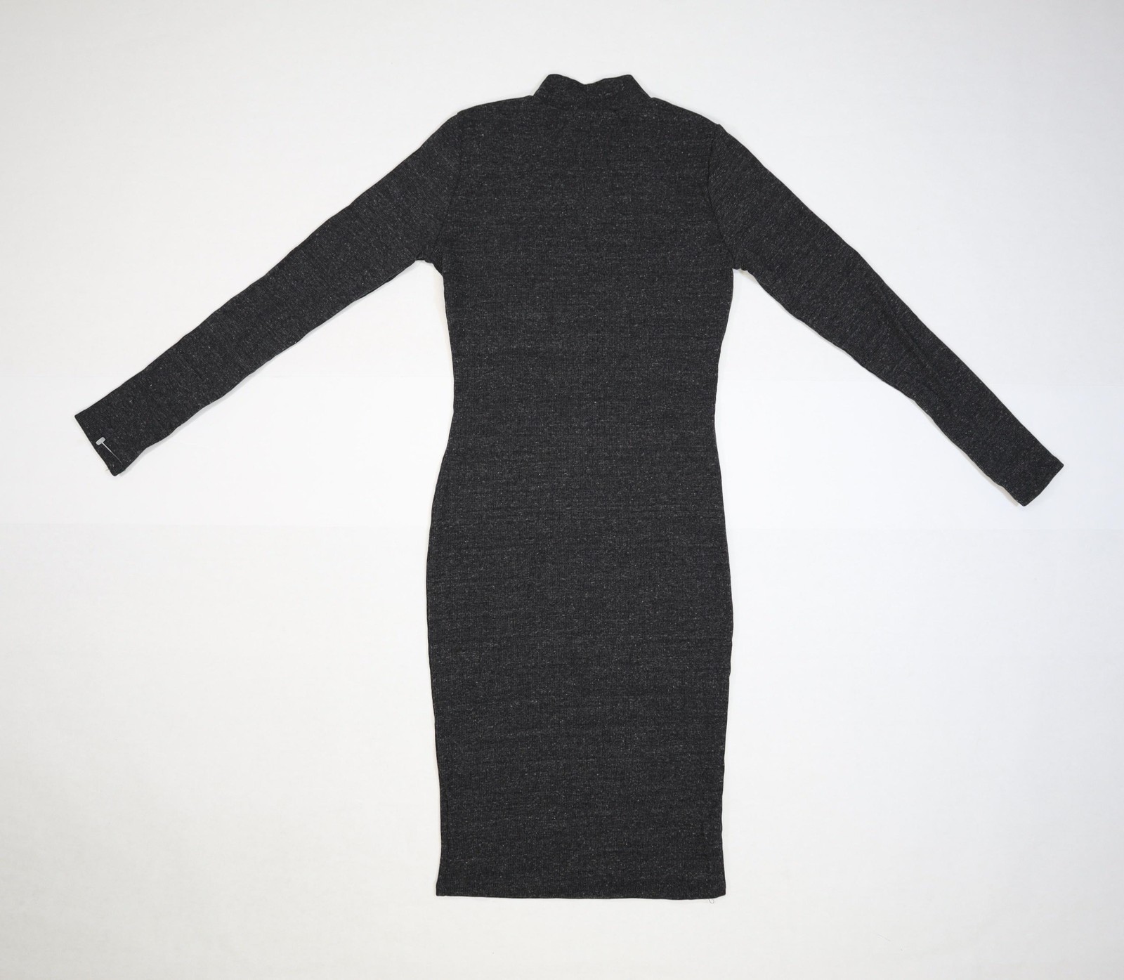 Heart & Hips Dress Womens Small Charcoal Gray Mock Neck Long Sleeve Bodycon