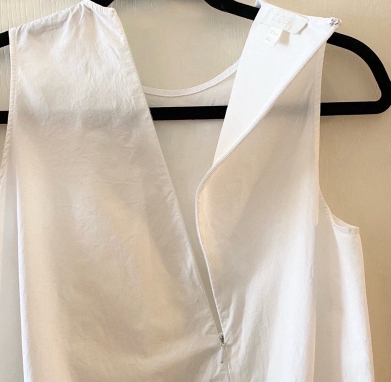 COS Voluminous Poplin Sleeveless Dress in White – EU 32