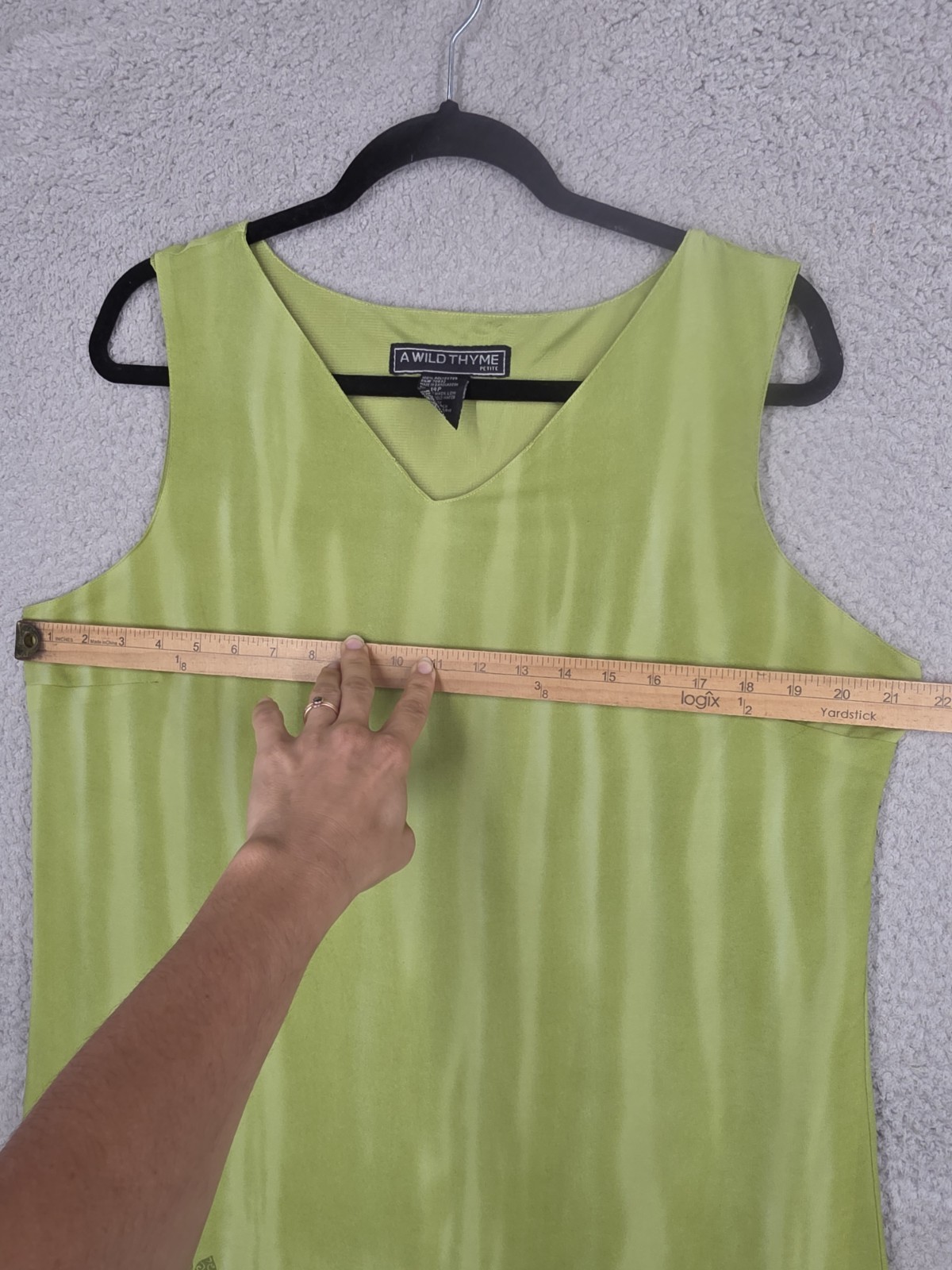 Lime Green Shift Dress 14p 14 Petite A Wild Thyme Y2k 90s Beach Midi Slits