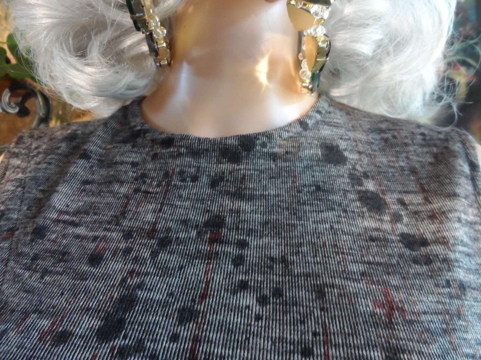Bottega Veneta Gray Abstract Print Wool Knit Sheath Dress Size IT 40- US 4