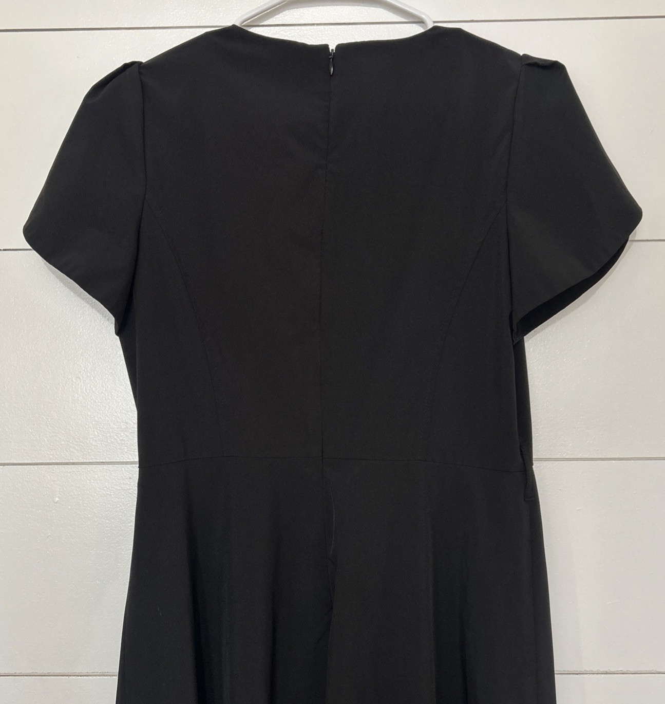 Calvin Klein Sheath Black Dress Unique Tulip Sleeve Size 10 Little Black Dress
