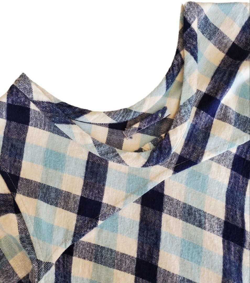 Plaid Pattern 45rpm Cotton Long Sleeve Knee-Length Dress Japan