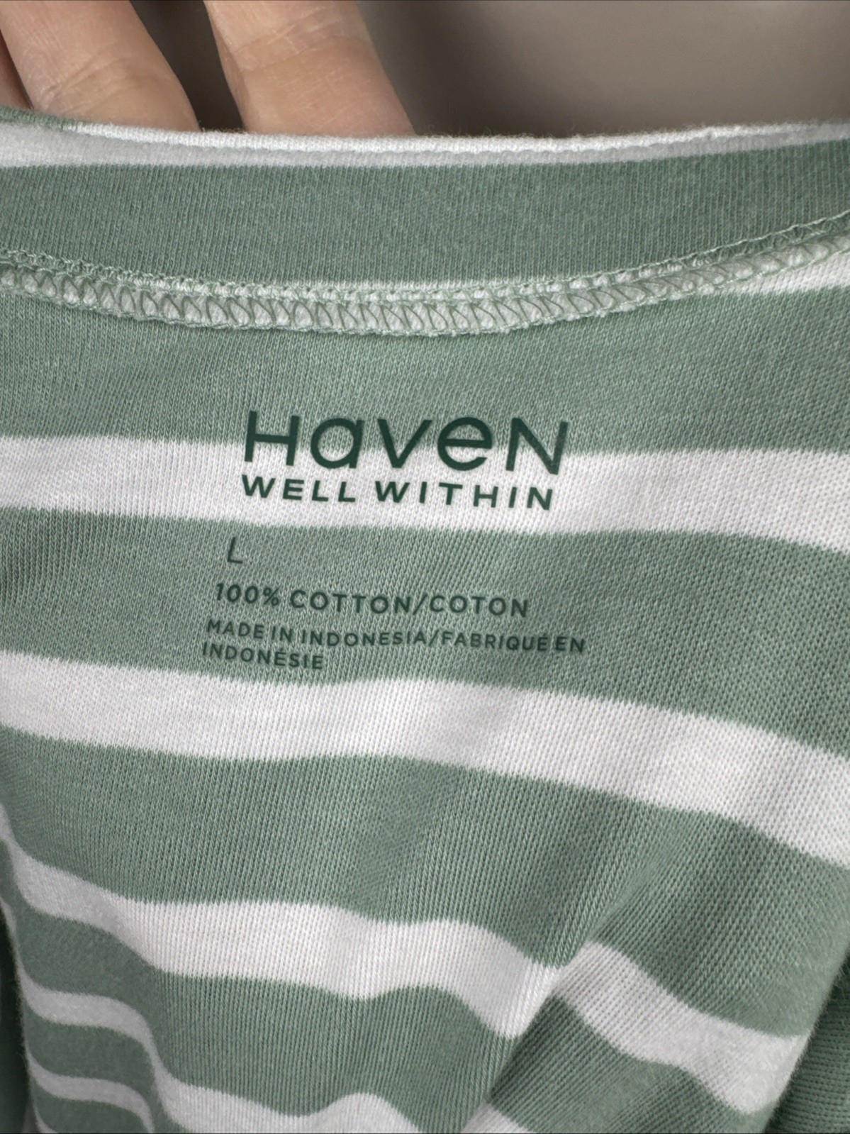 Haven Well Within Large Green Striped Sleeveless Tank Dress 100% Cotton