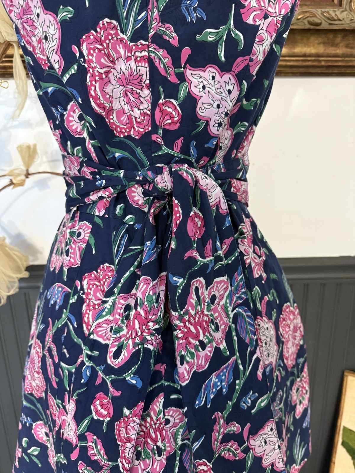 Fitzroy & Willa 100% Cotton Floral Fit and Flare Mini Dress ~ Size Medium 🧡🍄