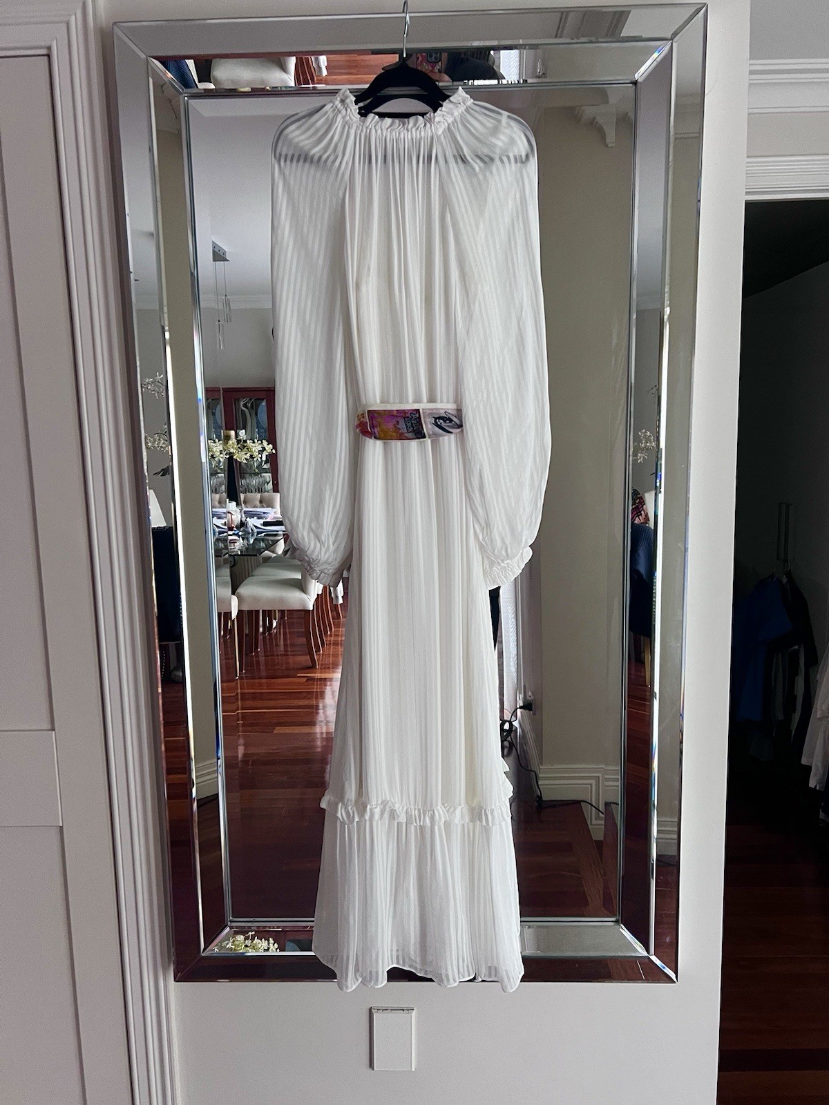 Zimmermann Postcard Silk Scarf White Midi Dress Size 1 / AU 8 / US 4