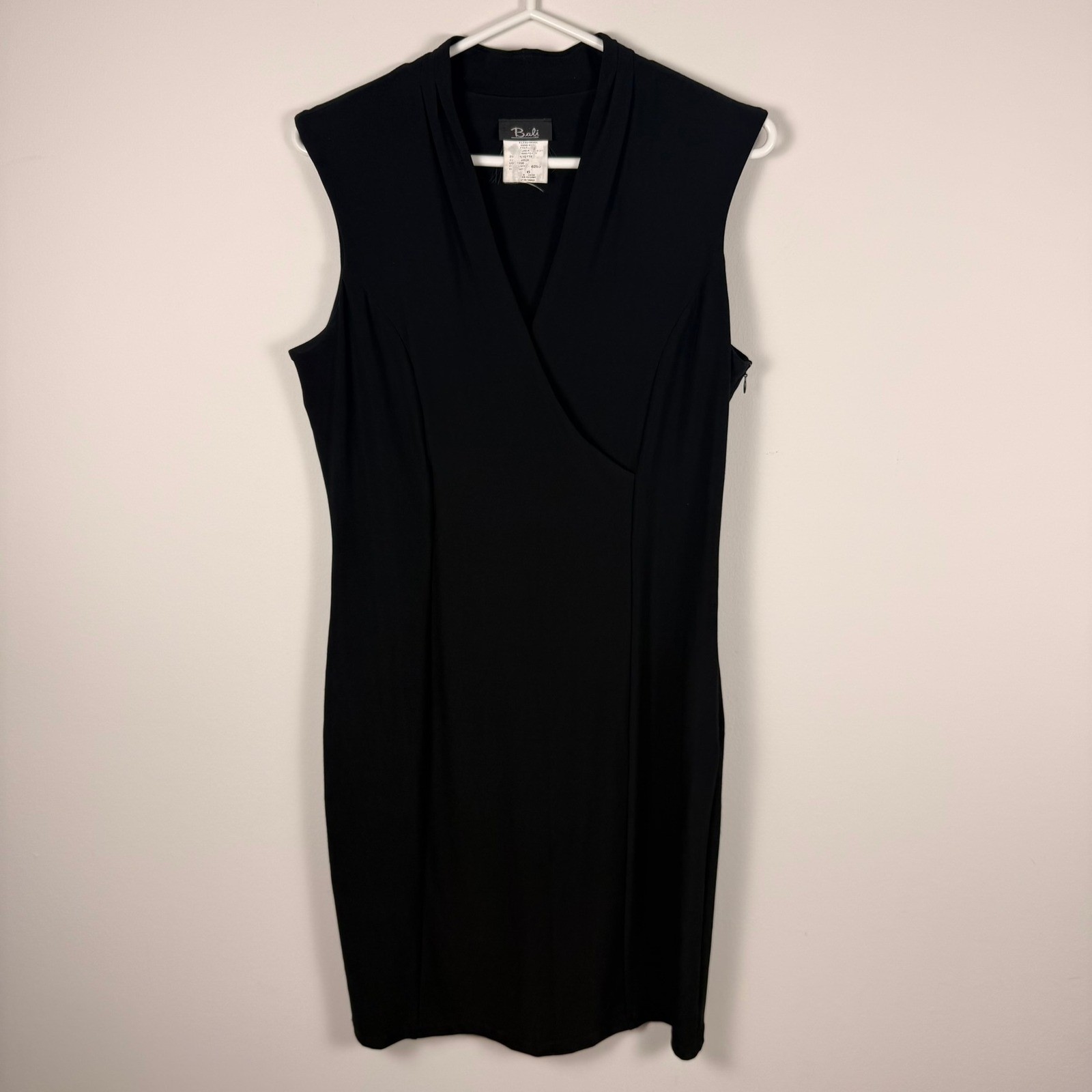 VINTAGE Bali Corp Black Sleeveless V-Neck Faux Wrap Sheath Dress Size 6 Canada