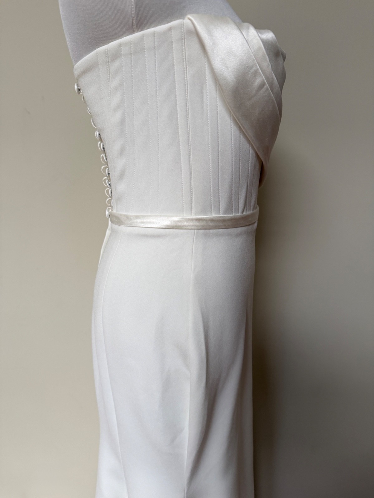 Alex Perry Elyse White Strapless Corset Draped Wedding Gown Dress 8 US 4 $6500