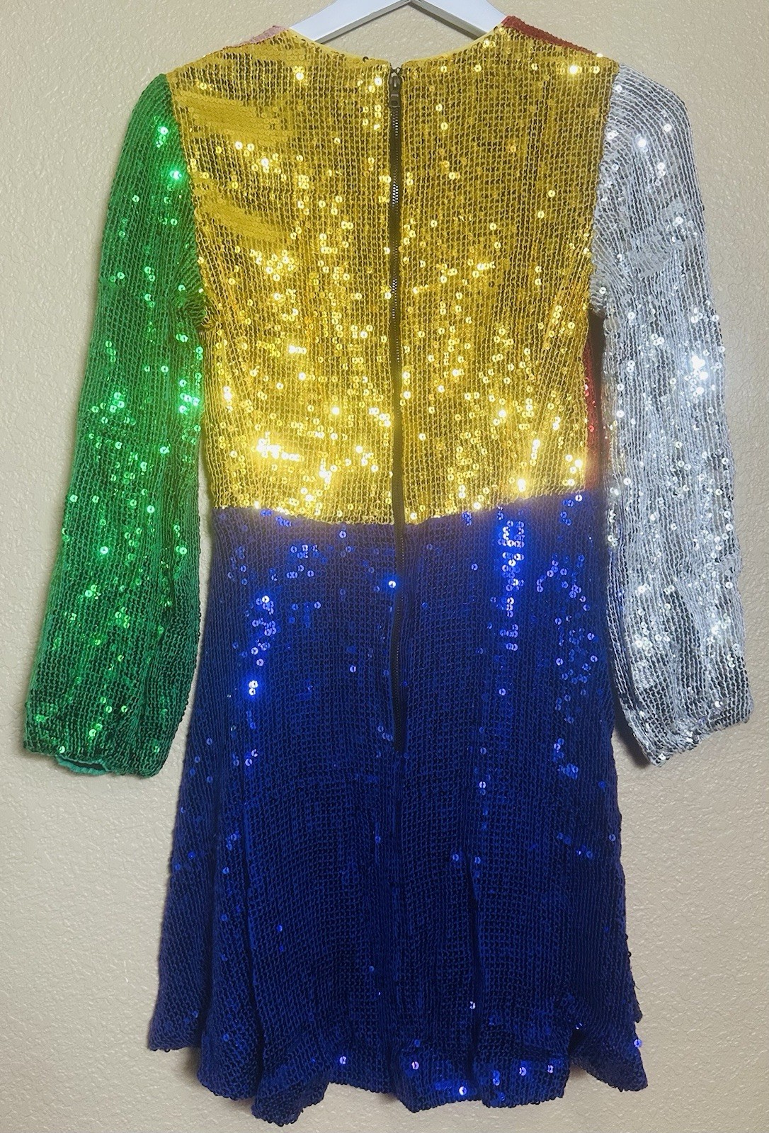 Alice + Olivia Blaze Sequin Color Block Mini Dress Multicolor Womens Size 2 NWOT