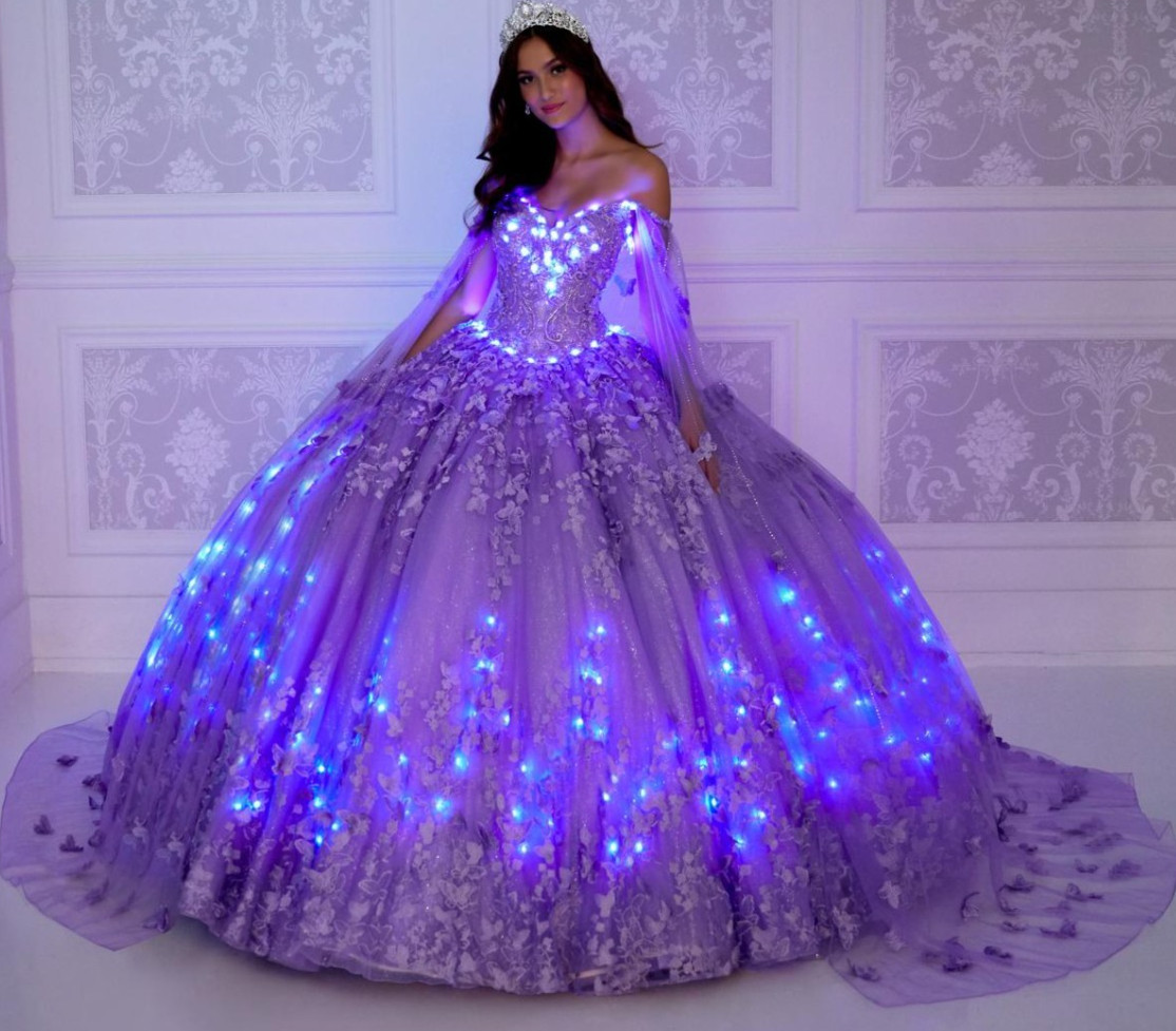 Princesa Ariana Vara PR12261 Lavender /Quinceanera Dress Sz 2/ Lights Up/bundle