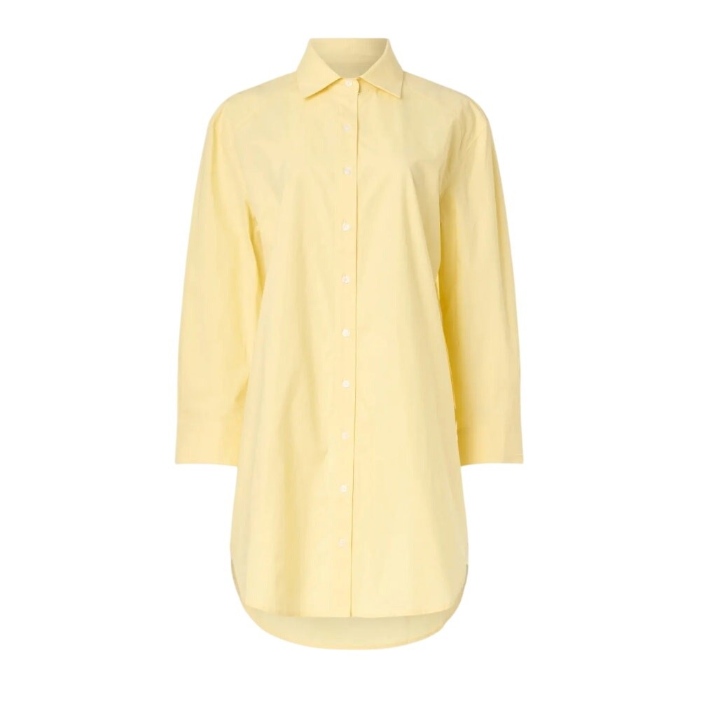 Saunders Yellow Oversized Mini Shirt Dress SIZE 6 Career Office Designer $345