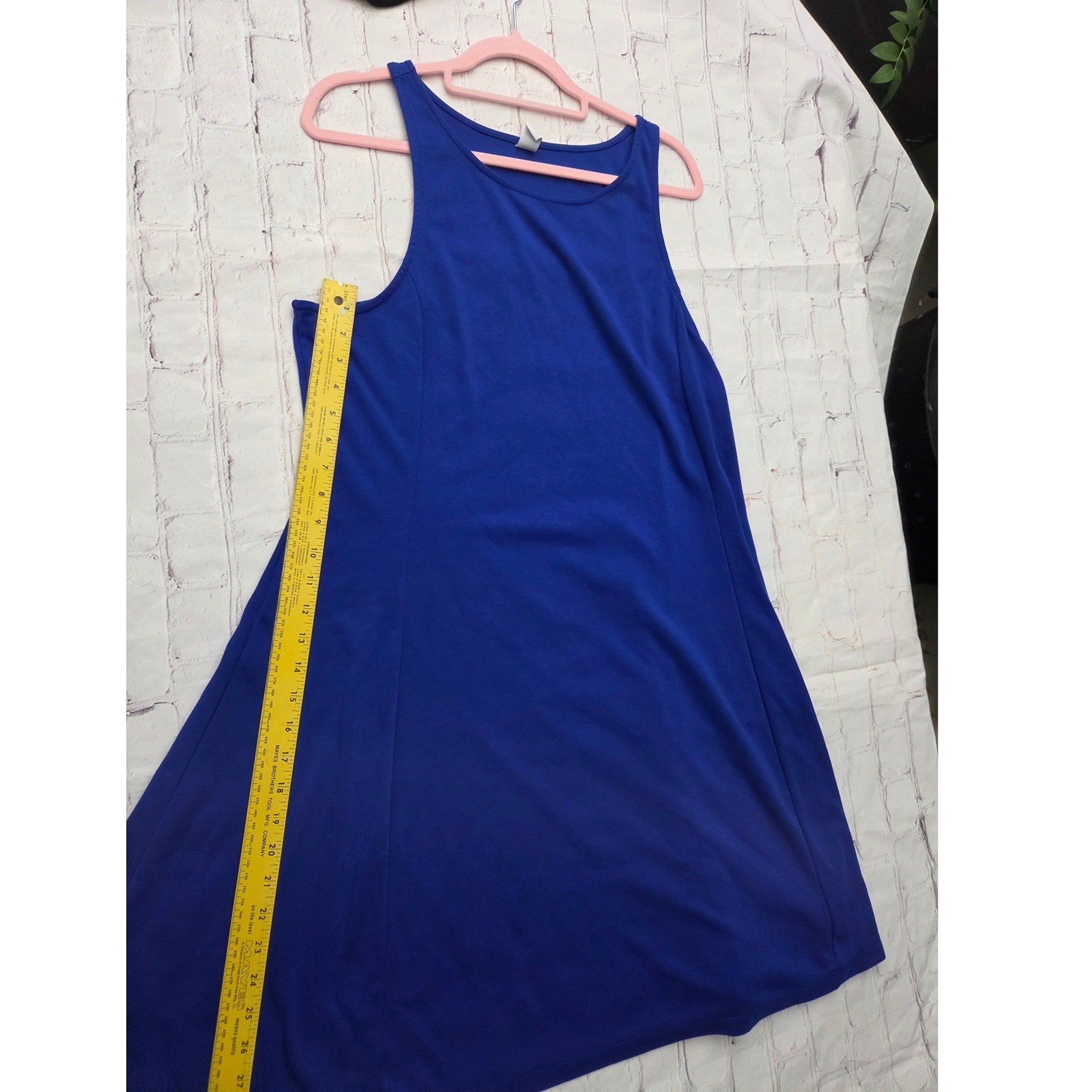 Old Navy Womens XXL Royal Blue Sleeveless Swing Dress High Neck Knit Mini