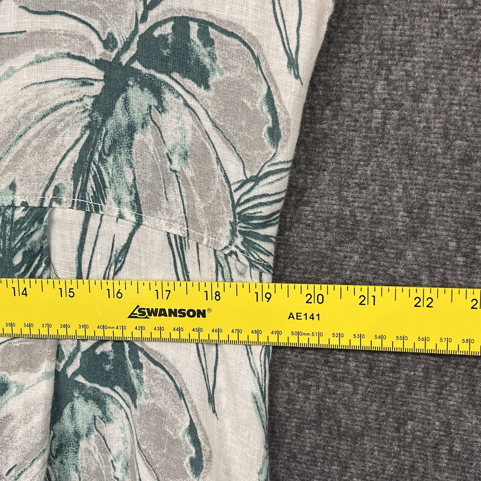 Woolovers Dress Womens 10 Green Beige 100% Linen Lagenlook Boho Beach Floral