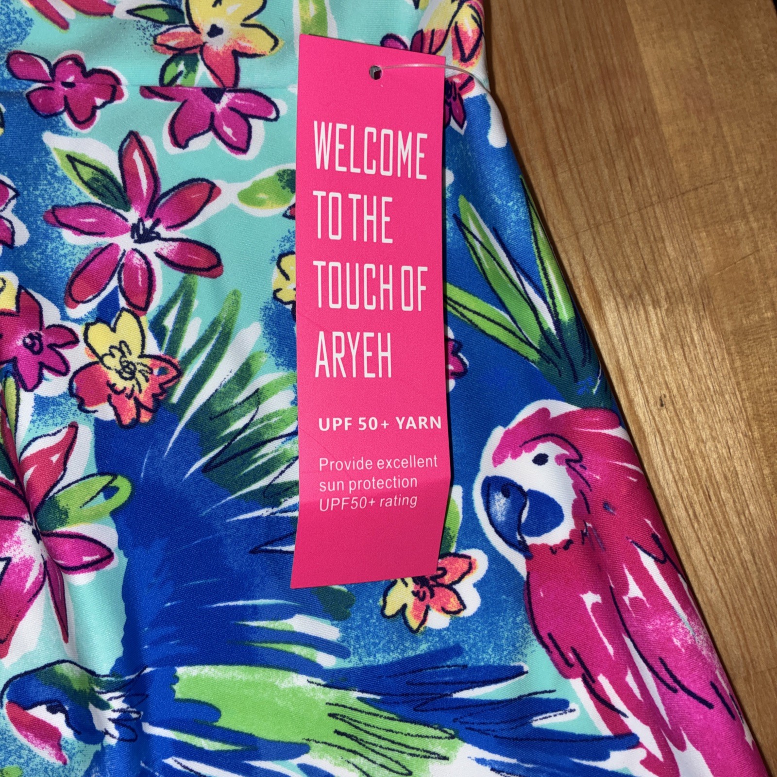 Aryeh Ladies Sundress Sz Large Multicolor Floral Spaghetti Strap SPF 50 NWT