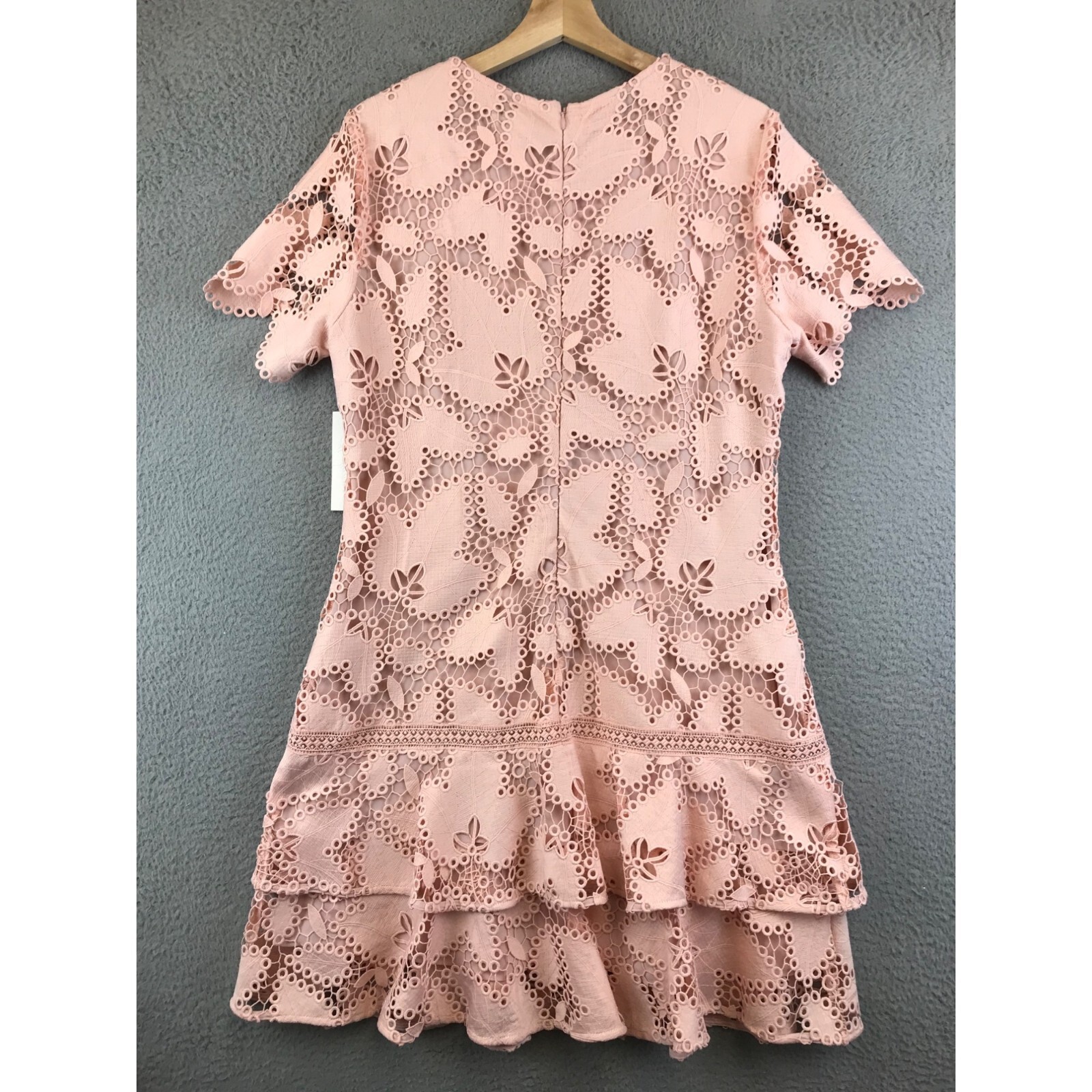 New Shoshanna Lara Ruffle Hem Lace Dress size 14