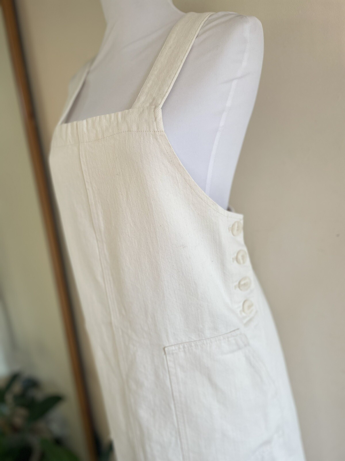 Seasalt Barrepta Cove Pinafore Dungaree Dress Cotton Chalk Uk 8 New £69.99